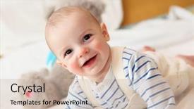  Presentation with happy baby - Amazing presentation design having happy little baby boy backdrop and a soft green colored foreground
