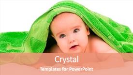  Presentation with green town cities - Audience pleasing slide set consisting of happy little baby in green backdrop and a coral colored foreground