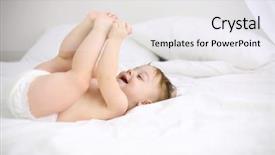  Presentation with happy baby - Slide set consisting of happy little baby in nappy background and a sky blue colored foreground