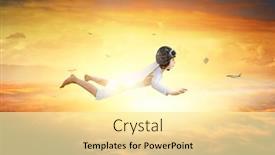  Presentation with flying - Slide deck featuring happy-little-boy-flying-wearing background and a blonde colored foreground