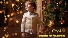  Presentation with next year - Colorful slides enhanced with happy-little-boy-in-elegant backdrop and a tawny brown colored foreground