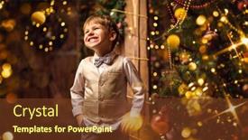 Presentation with next year - Beautiful presentation design featuring happy-little-boy-in-elegant backdrop and a tawny brown colored foreground