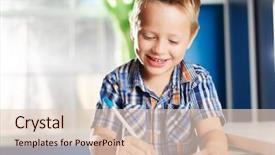  Presentation with room - Presentation design consisting of happy little boy in his background and a lemonade colored foreground