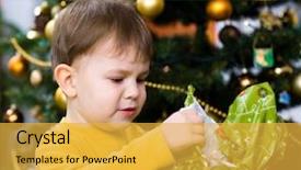  Presentation with christmas tree - Amazing presentation having happy little boy opening chrismas backdrop and a yellow colored foreground