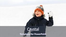  Presentation with snowball - Beautiful presentation theme featuring happy little boy throwing snowball backdrop and a tawny brown colored foreground