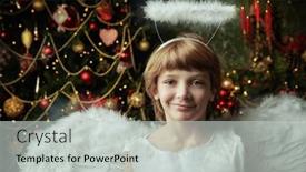  Presentation with christmas angel - PPT layouts with happy-little-boy-wearing background and a  colored foreground