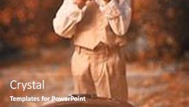  Presentation with maple leaf - Presentation theme having happy-little-boy background and a red colored foreground