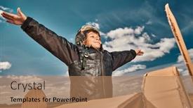  Presentation with leather - Slide set enhanced with happy-little-boy background and a coral colored foreground