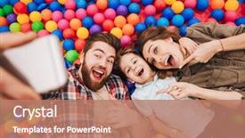  Presentation with single parents child counselling - Colorful slide deck enhanced with happy little child have fun backdrop and a coral colored foreground