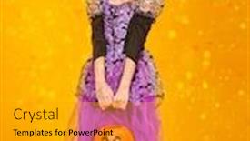  Presentation with golden yellow - Theme enhanced with happy-little-girl-child background and a gold colored foreground