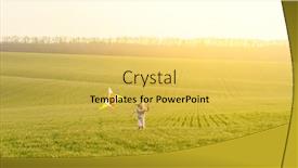  Presentation with kite - PPT theme with happy-little-girl-flying-kite background and a yellow colored foreground