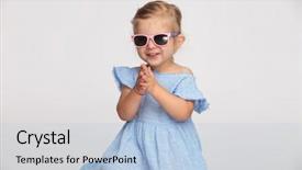  Presentation with girl in red dress - Amazing slides having happy little girl in blue backdrop and a  colored foreground