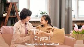  Presentation with smart retail - Amazing presentation design having happy-little-girl-in-smart backdrop and a coral colored foreground