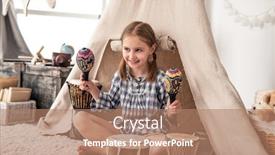  Presentation with kids playing - Slides enhanced with happy-little-girl-playing background and a coral colored foreground