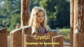  Presentation with children playing - PPT theme having happy-little-girl-playing and a tawny brown colored foreground