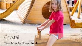  Presentation with happy kids at indoor playground - Cool new presentation with happy-little-girl-riding-wooden backdrop and a lemonade colored foreground