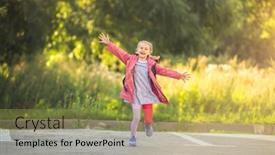  Presentation with car parking - Amazing theme having happy-little-girl-running backdrop and a gold colored foreground