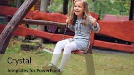  Presentation with swing - Amazing presentation theme having little girl smiling on swing backdrop and a yellow colored foreground