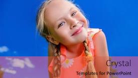  Presentation with happy holidays - PPT theme featuring happy-little-girl-with-pigtails background and a red colored foreground