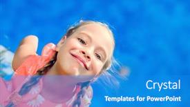  Presentation with happy holidays - Beautiful theme featuring happy-little-girl-with-pigtails backdrop and a teal colored foreground