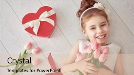  Presentation with white wedding - Theme enhanced with happy little girl with valentine background and a lemonade colored foreground