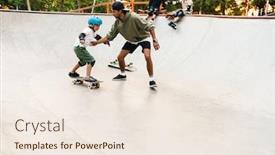  Presentation with ramp - Amazing PPT layouts having happy-little-girl backdrop and a sky blue colored foreground