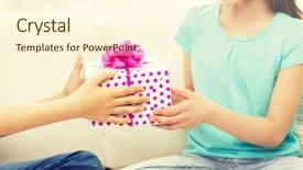  Presentation with children birthday - PPT layouts enhanced with happy little girls with birthday background and a cream colored foreground