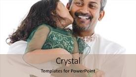  Presentation with daughter - Amazing PPT theme having happy little indian daughter kissing backdrop and a coral colored foreground