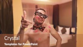  Presentation with lover - PPT theme consisting of happy lover in the bed background and a red colored foreground