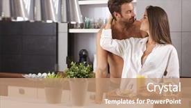  Presentation with kitchen - Amazing presentation theme having kitchen in the morning backdrop and a coral colored foreground