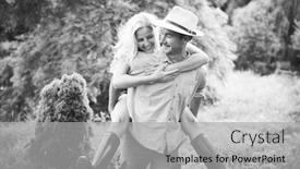  Presentation with engagement - Presentation theme with happy loving couple on engagement day background and a light gray colored foreground