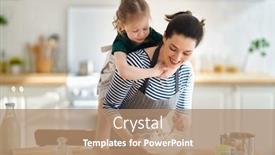  Presentation with mother child - Presentation design featuring happy-loving-family-are-preparing background and a coral colored foreground