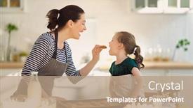  Presentation with bakery baking ingredients - Amazing PPT layouts having happy-loving-family-are-preparing backdrop and a coral colored foreground