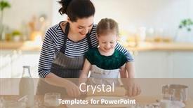  Presentation with mother child - Audience pleasing slides consisting of happy-loving-family-are-preparing backdrop and a coral colored foreground