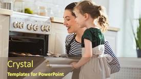  Presentation with bakery - Presentation theme consisting of happy-loving-family-are-preparing background and a violet colored foreground