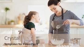  Presentation with bakery - Beautiful slide set featuring happy-loving-family-are-preparing backdrop and a soft green colored foreground