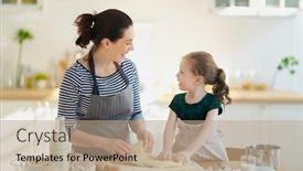  Presentation with bakery - Colorful slide deck enhanced with happy-loving-family-are-preparing backdrop and a coral colored foreground