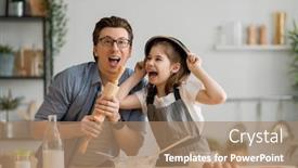  Presentation with bakery - Colorful slide deck enhanced with happy-loving-family-are-preparing backdrop and a coral colored foreground