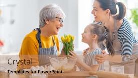  Presentation with bakery - PPT layouts enhanced with happy-loving-family-are-preparing background and a coral colored foreground