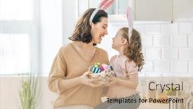  Presentation with loving mom - Audience pleasing PPT layouts consisting of happy-loving-family-are-preparing backdrop and a coral colored foreground