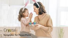  Presentation with loving mom - Amazing presentation theme having happy-loving-family-are-preparing backdrop and a coral colored foreground