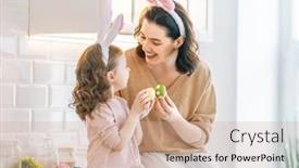  Presentation with loving mom - Slide set enhanced with happy-loving-family-are-preparing background and a coral colored foreground