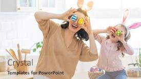  Presentation with loving mom - PPT theme enhanced with happy-loving-family-are-preparing background and a coral colored foreground