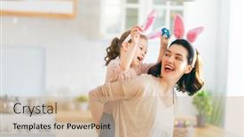  Presentation with loving mom - Slide set featuring happy-loving-family-are-preparing background and a soft green colored foreground