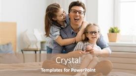  Presentation with family day - Presentation design with happy-loving-family-daddy background and a coral colored foreground