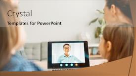  Presentation with loving mom - Presentation theme with happy-loving-family-father-mother background and a lemonade colored foreground