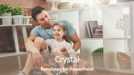  Presentation with family day - Beautiful PPT layouts featuring happy loving family father and his daughter child girl playing together father's day concept backdrop and a coral colored foreground