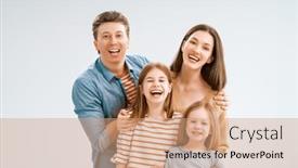  Presentation with family children - Amazing presentation theme having happy-loving-family-mother-father backdrop and a coral colored foreground