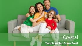  Presentation with family children - Slide deck enhanced with happy-loving-family-mother-father background and a ocean colored foreground