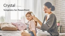  Presentation with daughter - PPT layouts having happy loving family mother is background and a white colored foreground